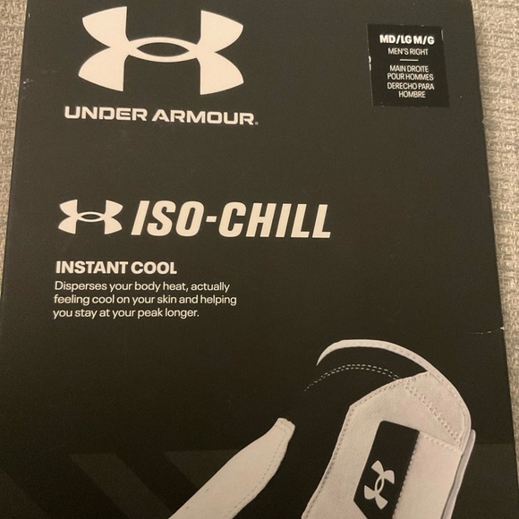 Under Armour Black and White ISO-Chill Golf Glove Right Hand Men’s MED/Large NEW - Picture 2 of 5